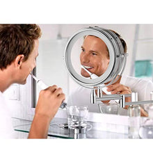 LED estensibile da 8 pollici, ingrandimento 10 X, montaggio a parete, specchio da parete, luce per il trucco e il bagno