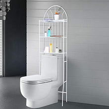 Scaffale Salvaspazio 3 Ripiani, Portaoggetti per Toilette WC Organizer, Scaffale per WC Bianco, Mobile Sopra Lavatrice, Scaffale per WC, Organizer per Asciugamani e Articoli da Toeletta