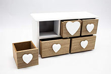 Generic Mini comò multiuso in legno con cassetti, cassettiere, portagioie, scatola in legno (24 x 9 x 13 cm)