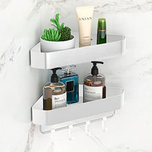 LIVIKEY 2 Mensole Da Doccia Senza Fori, Per Bagno E Cucina, In Alluminio Spesso, Finitura Opaca, Colore: Argento