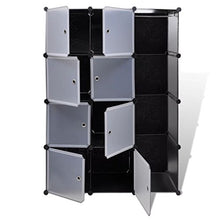 Shengtaieushop modulare Armadio 9 Scomparti Panno Bianco e Nero 37 x 115 x 150 cm