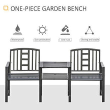 Panchina 2 Posti da Giardino 165x52x83 cm con Tavolino Nera