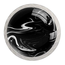 4 pcs White Cabinet Knobs for Kitchen Cabinets Bedroom Wardrobe Dresser Drawers Black Marble Acrylic