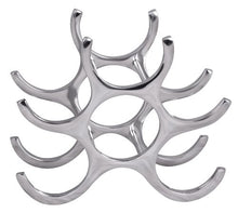 WOHNLING WL1.252 - Griglia per 6 Bottiglie di Vino, in Alluminio, 24 cm, Colore: Argento