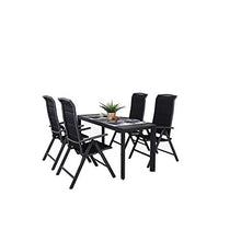 Chicreat Korfu - Sedia pieghevole in alluminio, 67 x 59 x 114 cm, colore: Nero