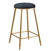 Sgabello In Velluto Morbido Con Piedi In Ferro E Poggiapiedi In Ferro, Può Essere Utilizzato A Colazione, Pub, Contatore, Cucina E Sgabello Per La Casa - Nessun Backchair - Nero ( Size : 65cm )