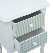 vidaXL Tavolo da comodino, in MDF, 43 x 32 x 65 cm, colore: bianco e grigio