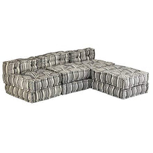 Tidyard Pouf Divano Letto Modulare a 3 Posti in Tessuto Patchwork,Divano in Tessuto,Divano Modulare,Divano con Penisola,Divano Angolare in Tessuto,Poltrona Letto in Tessuto