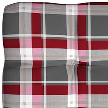 Buyounger Cuscini per Divano Pallet 3 pz Rosso Motivo a Quadri