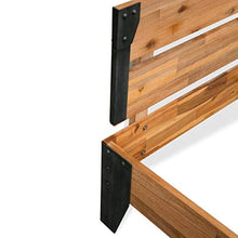 FAMIROSA Struttura Letto in Legno Massello di Acacia e Acciaio 140x200 cm