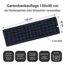 HAVE A SEAT Luxury – Set di cuscini con schienale per panca da giardino, comodo cuscino per panchina da giardino, lavabile fino a 95°C, facile da pulire, made in Germany (150 x 48 cm, blu marino)