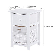 Comodino in legno, comodino, divano-tavolino da casa per ufficio(white)