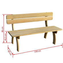 OUSEE Panca da Giardino 150 cm in Legno di Pino Impregnato