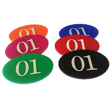 Targhetta con numero dotata di nastro adesivo, per armadietto e porta, colore nero, numeri da 01 a 100