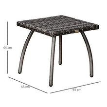 Tavolino da Giardino 45x45x44 cm in Rattan Sintetico Grigio