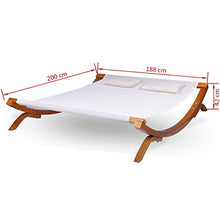 vidaXL Lettino Prendisole Doppio in Legno Bianco 200x188x42 cm Sdraio 2 Posti