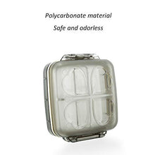 QQDL - Custodia per pillole, organizer per pillole, rimovibile, con 4 scomparti, scomparto per pillole e medicinali, per uso quotidiano e in viaggio