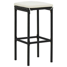 FAMIROSA Set da Bar da Giardino 5 pz con Cuscini in Polyrattan Nero-4916