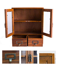 Armadio Da Scrivania In Legno Massello Con Cassetti In Vetro Retrò 30.8*36cm Marrone