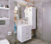 VBChome - Armadietto da Bagno, 1 Anta, Colore: Bianco Lucido Siles