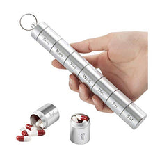 "N/A" Dispenser di Pillole in Metallo per 7 Giorni, Dispenser per Pillole settimanale, con 7 contenitori per Pillole contrassegnati Individualmente Lega di Alluminio Impermeabile, Leggero e Portatile