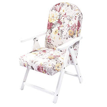 House Collection, Poltrona Siena Molisana, Bianco Shabby/Fiorate, 4 posizioni, 60x50x110 cm