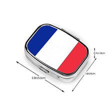 Scatola quadrata per pillole medicinali con bandiera francese alla moda, organizer per pillole da viaggio per integratori di vitamine