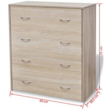 vidaXL Credenza con 4 Cassetti in Rovere Cassettiera Mobiletto Mobile Arredo