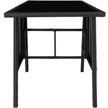 Chicreat Set pieghevole in polyrattan, 2 Sedie e 1 Tavolo con ripiano in vetro, include cuscini per seduta e schienale