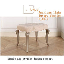 ZXCASDF Vanity Sgabello, Moderno Trucco Sedile Superficie Dressing Sgabello Imbottito Panca con Gambe Rubberwood, Bianco Vanity Sgabello Makeup Dressing Piano Sgabello