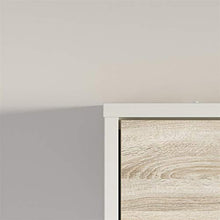 SMARTBett Letto a Scomparsa Basic Letto Ribaltabile Letto a Muro (90x200 Verticale, Bianco/Rovere Sonoma Parte Frontale)