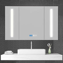 KAISIMYS Armadietti a Specchio Armadietto a Specchio da Bagno Specchio da Parete in Legno massello con Specchio da Trucco Integrato (Colore: Grigio, Dimensioni: 90 * 65 * 14 cm)