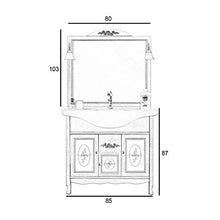 Shop Chic Arredo bagno 85 classico mobile bagno decapato vetro decorato