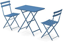 Emu Arc en Ciel Set: Tavolo Pieghevole Art. 334 Cm. 50 x 70 e 2 sedie Item 314 Colore Azzurro Marina cod. 16