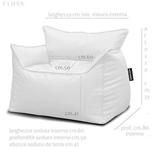 EXTROITALY Nero Floss Poltrona con Schienale L.100 H.72 Prof.80 CM. - Seduta da Terra CM.41