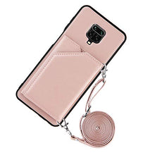 Lanyard - Custodia per carte di credito per Xiaomi Redmi Note 9S/Redmi Note 9 Pro/Redmi Note 9 Pro Max (oro rosa)