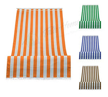 Tenda da Sole con Kit Ganci e Anelli in Tessuto a Righe Resistente da Esterno o Balcone Misura cm 200x295 Dis.1 Arancio