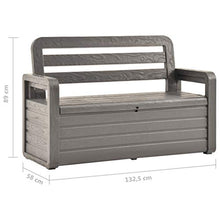 BIGTO - Panca da giardino, in plastica, per esterni, 132,5 x 58 x 89 cm, colore: Antracite
