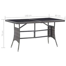 OUSEE Set da Pranzo per Esterni 7 pz con Cuscini in Polyrattan Grigio