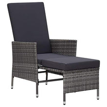 SKM Set Divani da Giardino 2 pz con Cuscini in Polyrattan Grigio (17.6kg)