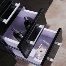 grafica ma.ro srl Mobile Bagno ARREDO Bagno 150 CM Butterfly Nero Laccato Doppio LAVABO con RUBINETTI Inclusi