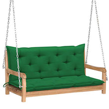 vidaXL - Altalena in legno di teak, con cuscino, altalena da giardino, terrazzo, esterno, 120 cm, colore: verde