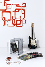Iplex Design 70's Comodino/Tavolino in Plexiglass, fumé Trasparente/Trasparente