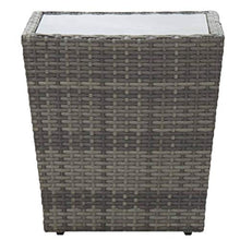 FAMIROSA Set Bistrot Giardino 3 pz Polyrattan e Vetro Temperato Grigio-8365