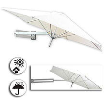 WGE Ombrelloni da Giardino Ombrellone a Parete, Ombrellone Alluminio & Panno di Poliestere, Telescopico, Ombrello da Esterno per Cortile Giardino, Bianca (Size : 2.2m/7.2ft)