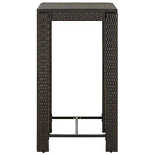 vidaXL Tavolo da Bar da Giardino Marrone 100x60,5x110,5 cm Polyrattan