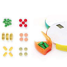 FZ FUTURE Scatola per Pillole Portatile, portapillole con Timer Sveglia Pill Dispenser, per Pillole Vitamin Olio di Pesce Aiuta Gli Anziani,Giallo