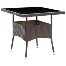 FAMIROSA Set da Pranzo da Giardino 3 pz Marrone in Polyrattan e Vetro