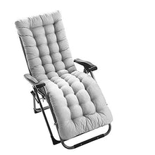 LoveStory Cuscino per Sdraio Lettino Universale Cuscino Imbottito per Sedia a Sdraio Relax con Cappuccio Antiscivolo 170x53x7cm (Grigio)