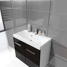 Badplaats Mobili da bagno Toledo 01 60 x 35 cm Nero lucido - armadietto mobile lavello vanità